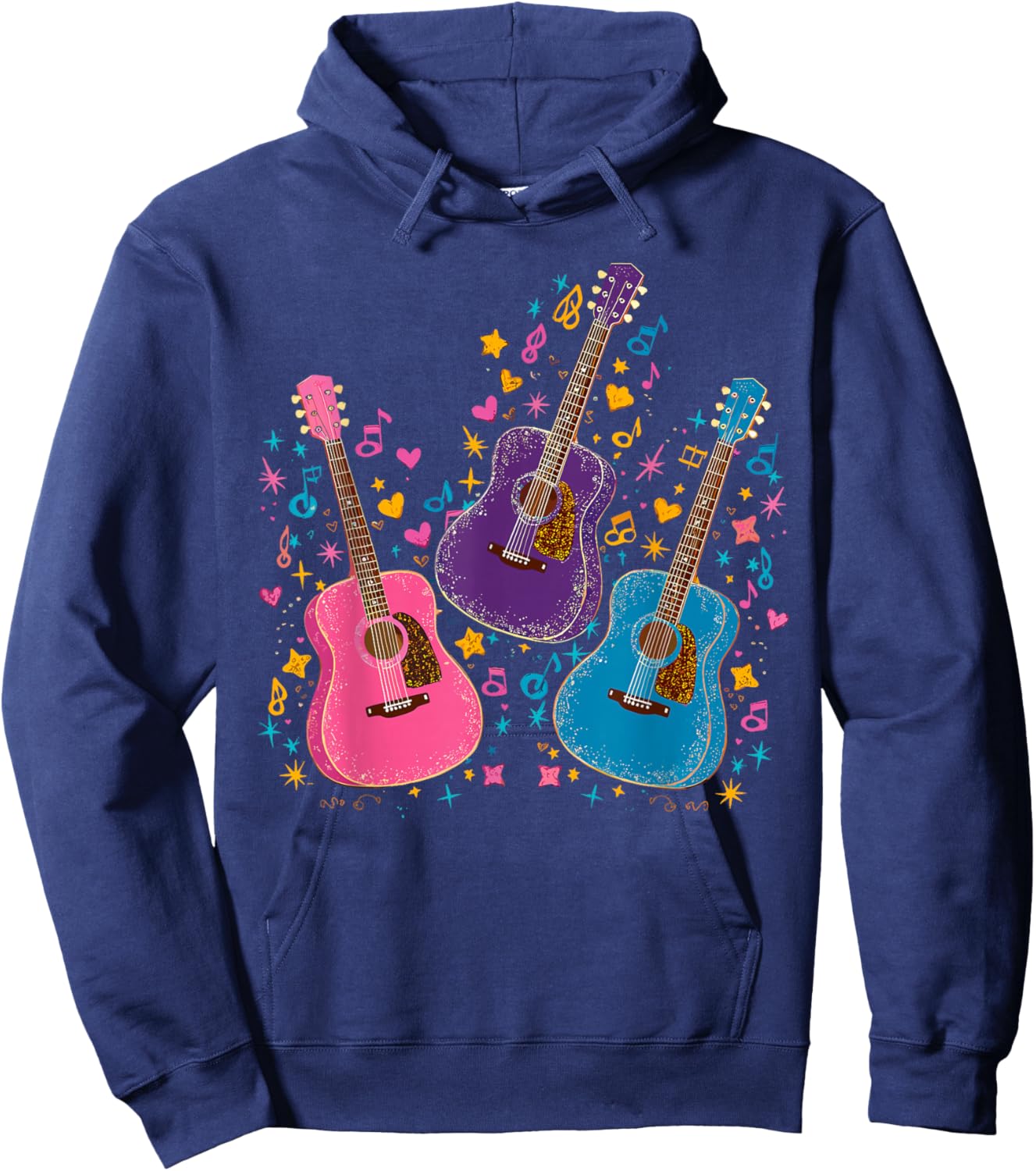 Musical Acoustic Guitars Hoodie - Hoodie | Navy