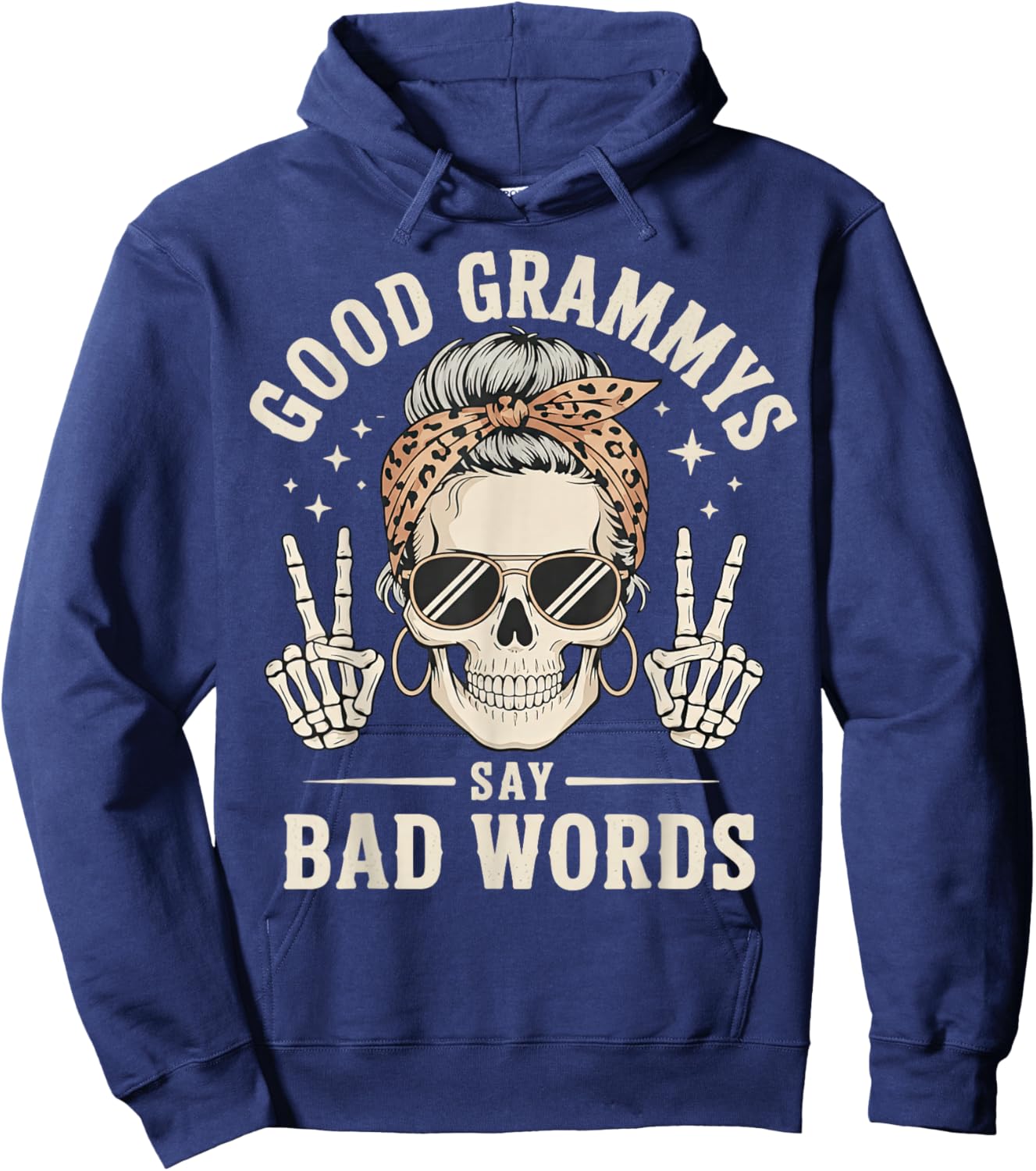 Good Grammys Say Bad Words Skull Hoodie - Hoodie | Navy