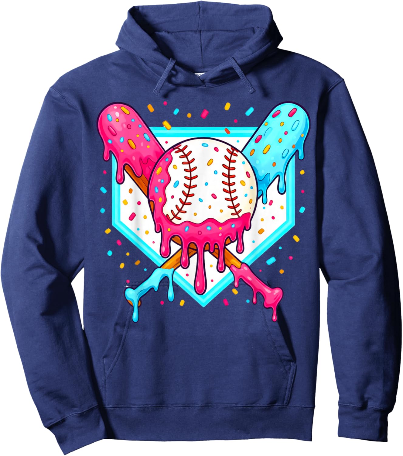 Baseball Respect The Drip Youth Boys Baseball Hoodie - Hoodie | Navy