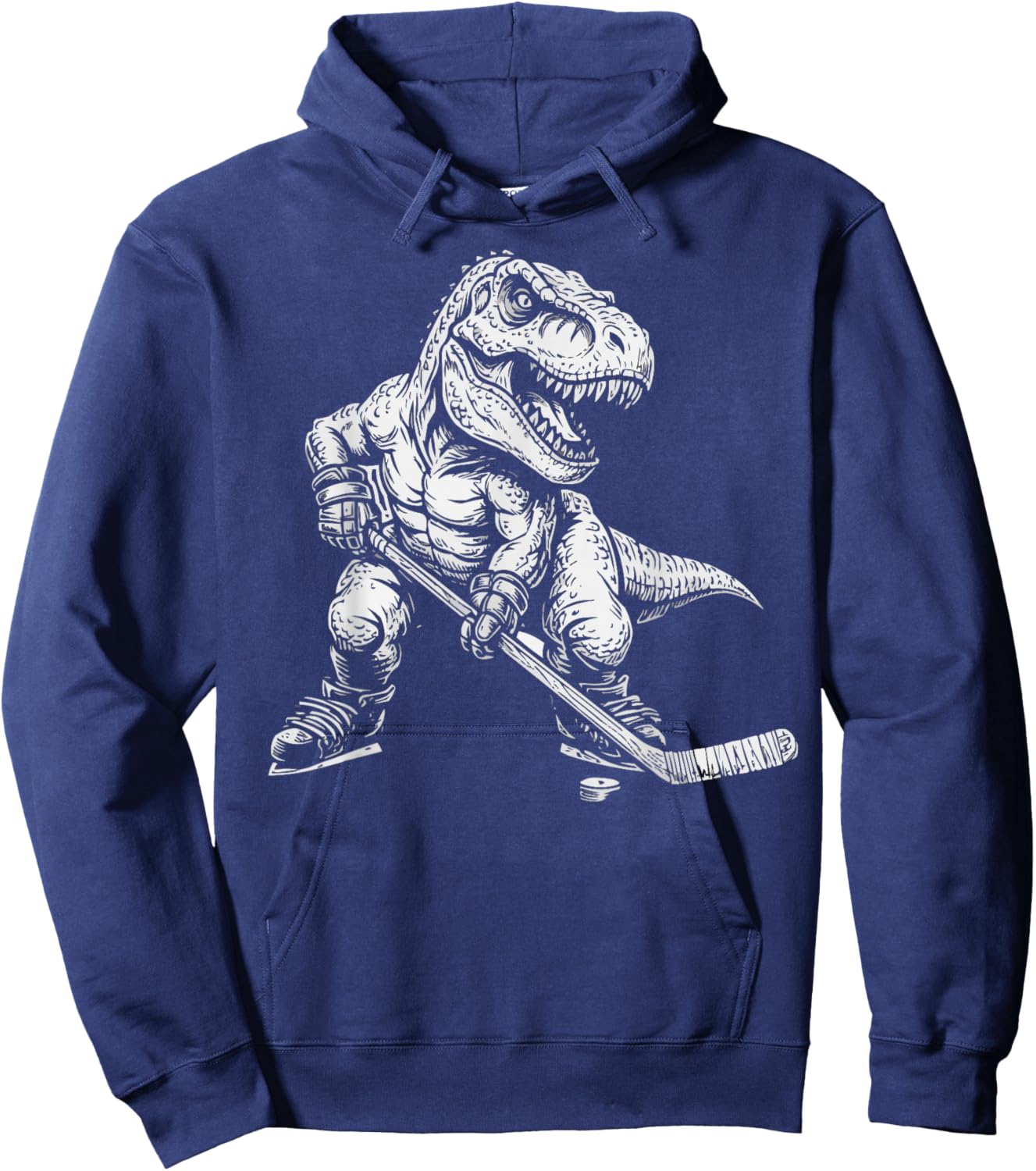Hockey Player Dinosaur Kids Men Boys Ice Hockey Hoodie - Hoodie | Navy