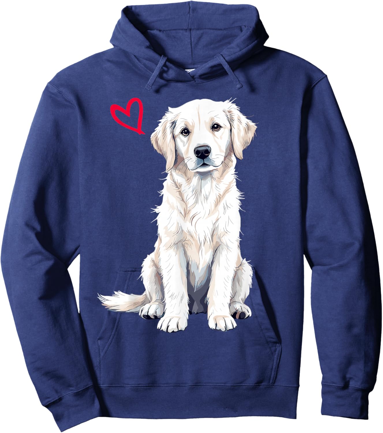 White English Cream Golden Retriever Hoodie - Hoodie | Navy
