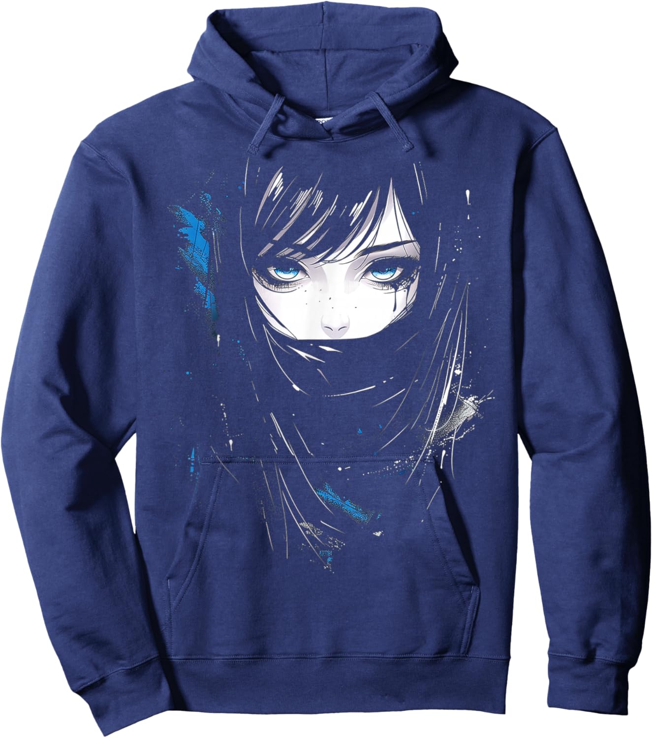 Anime Manga Motif Art Anime Hoodie - Hoodie | Navy