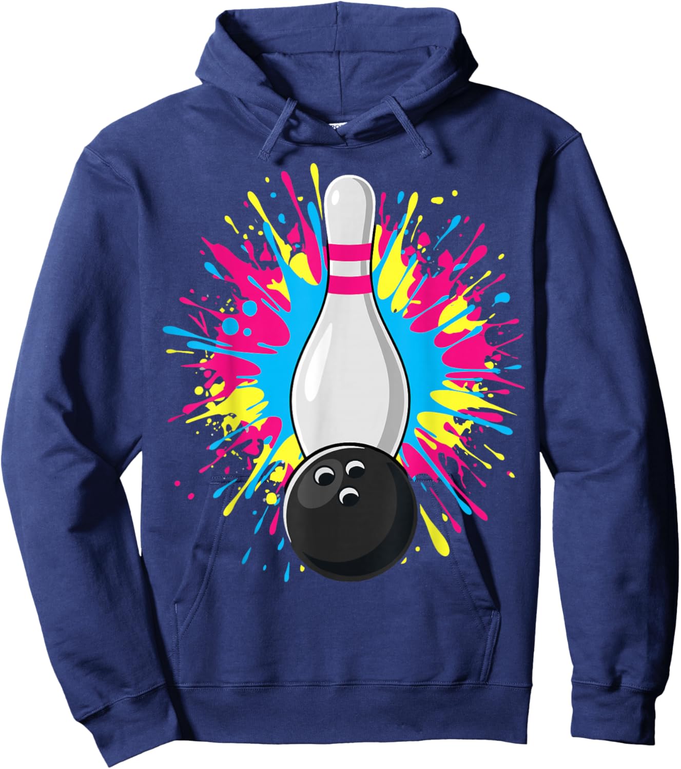 Bowling Colorsplash Ball Pin Hoodie - Hoodie | Navy