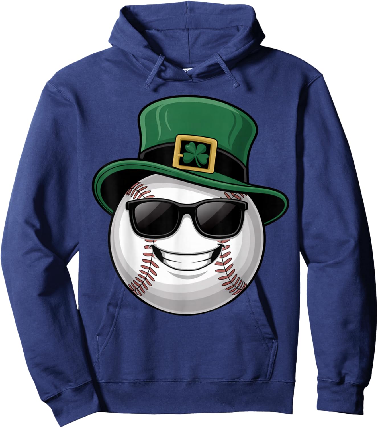 Baseball Shamrock Hat Funny St Patricks Day Hoodie - Hoodie | Navy