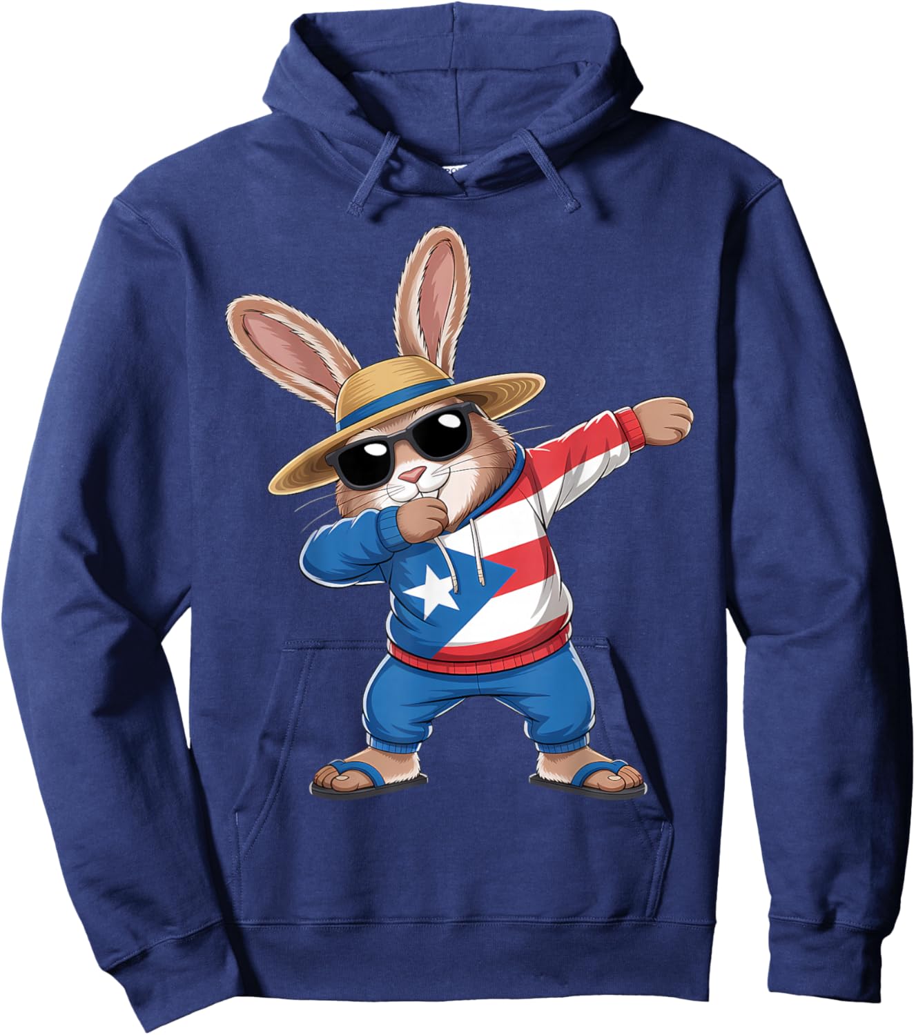 Puerto Rico Rabbit Puerto Rican Flag Bunny Hoodie - Hoodie | Navy