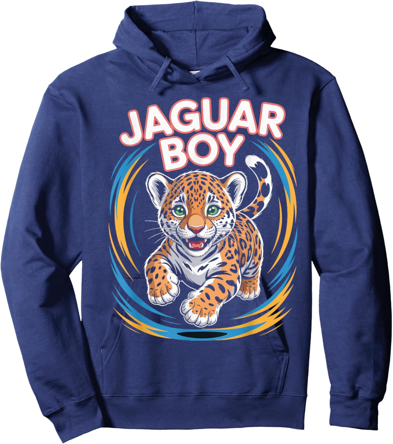 Retro Art Jungle Themed Hoodie - Hoodie | Navy