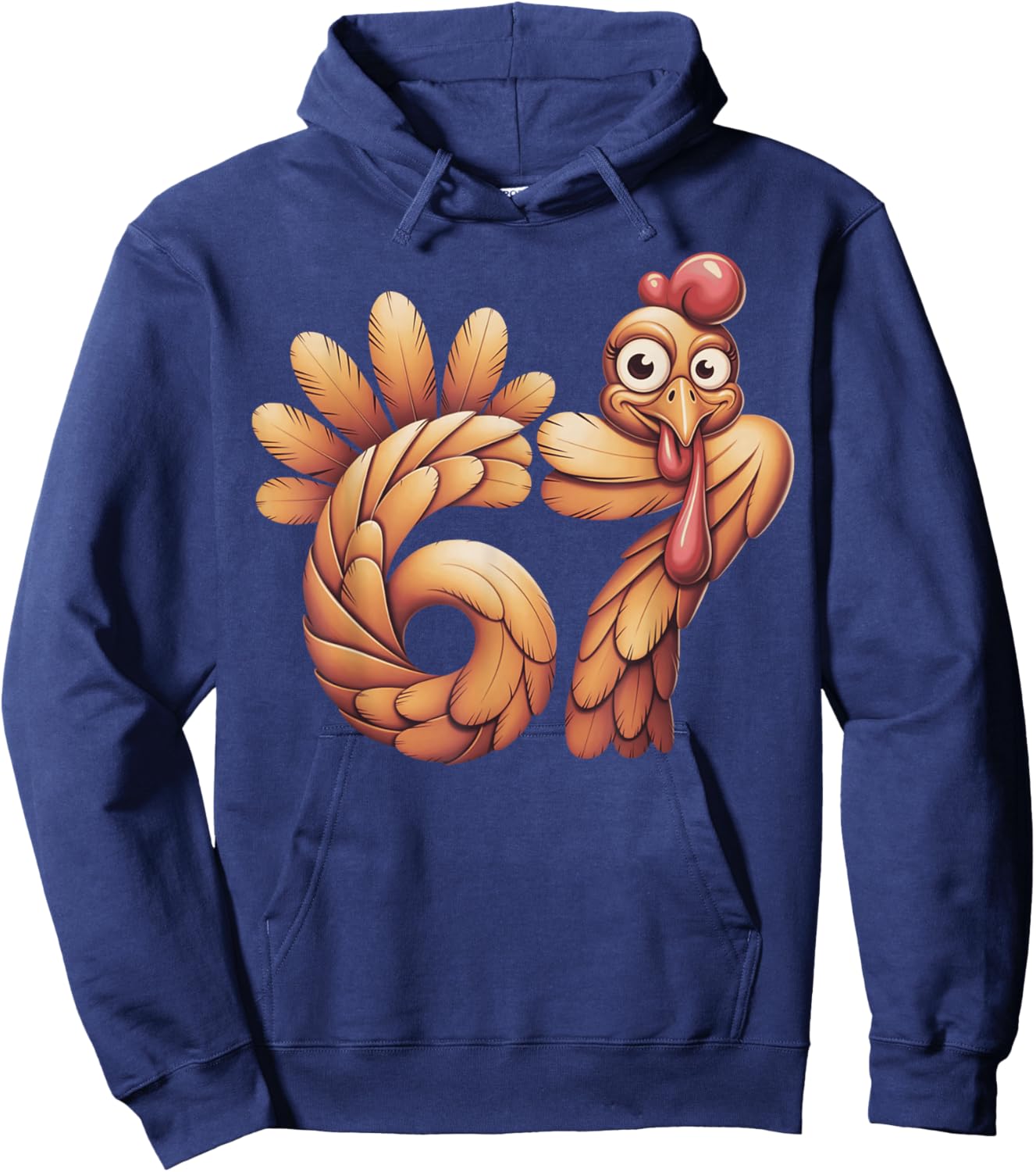67 Thanksgiving Funny Turkey Hoodie - Hoodie | Navy
