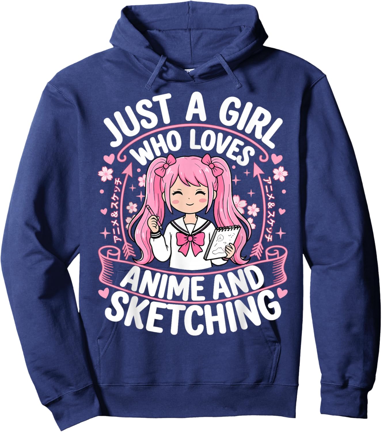 Just A Girl Who Loves Anime and Sketching Hoodie - Hoodie | Navy