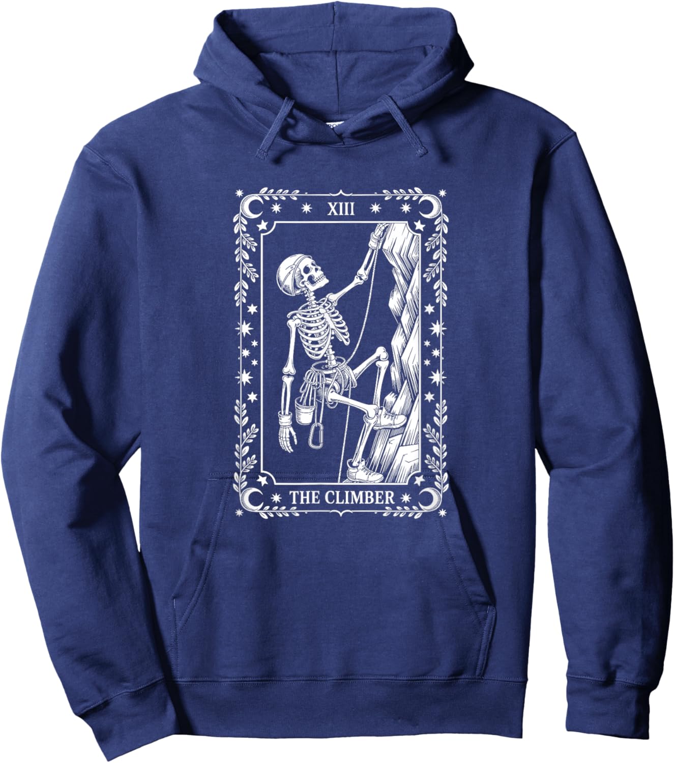 The Climber Tarot Card, Rock Climbing Hoodie - Hoodie | Navy