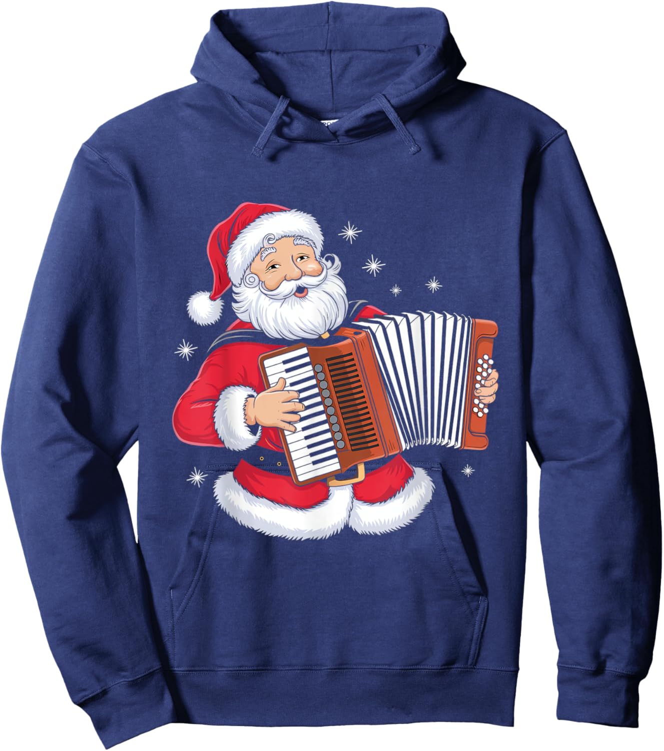 Santa Playing Accordion Xmas Christmas Hoodie - Hoodie | Navy