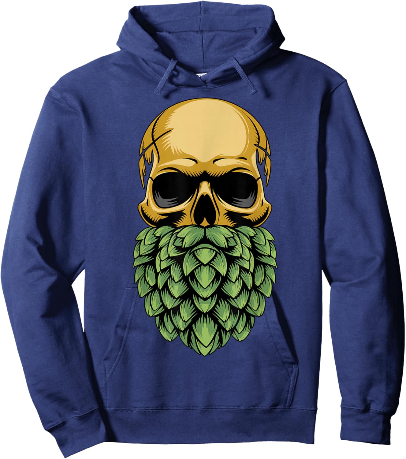 Hop Beard Skull with Hops Beard Craft Beer Hoodie - Hoodie | Navy