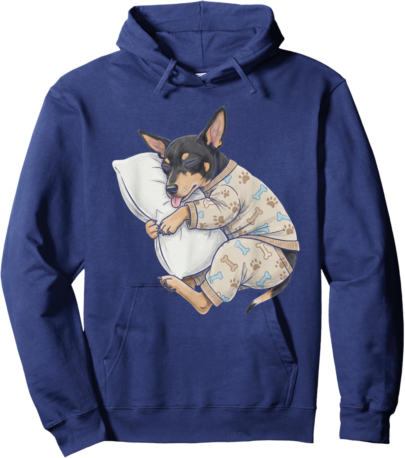 Funny Sleepy Rat Terrier Pajama Men Women Kids Hoodie - Hoodie | Navy
