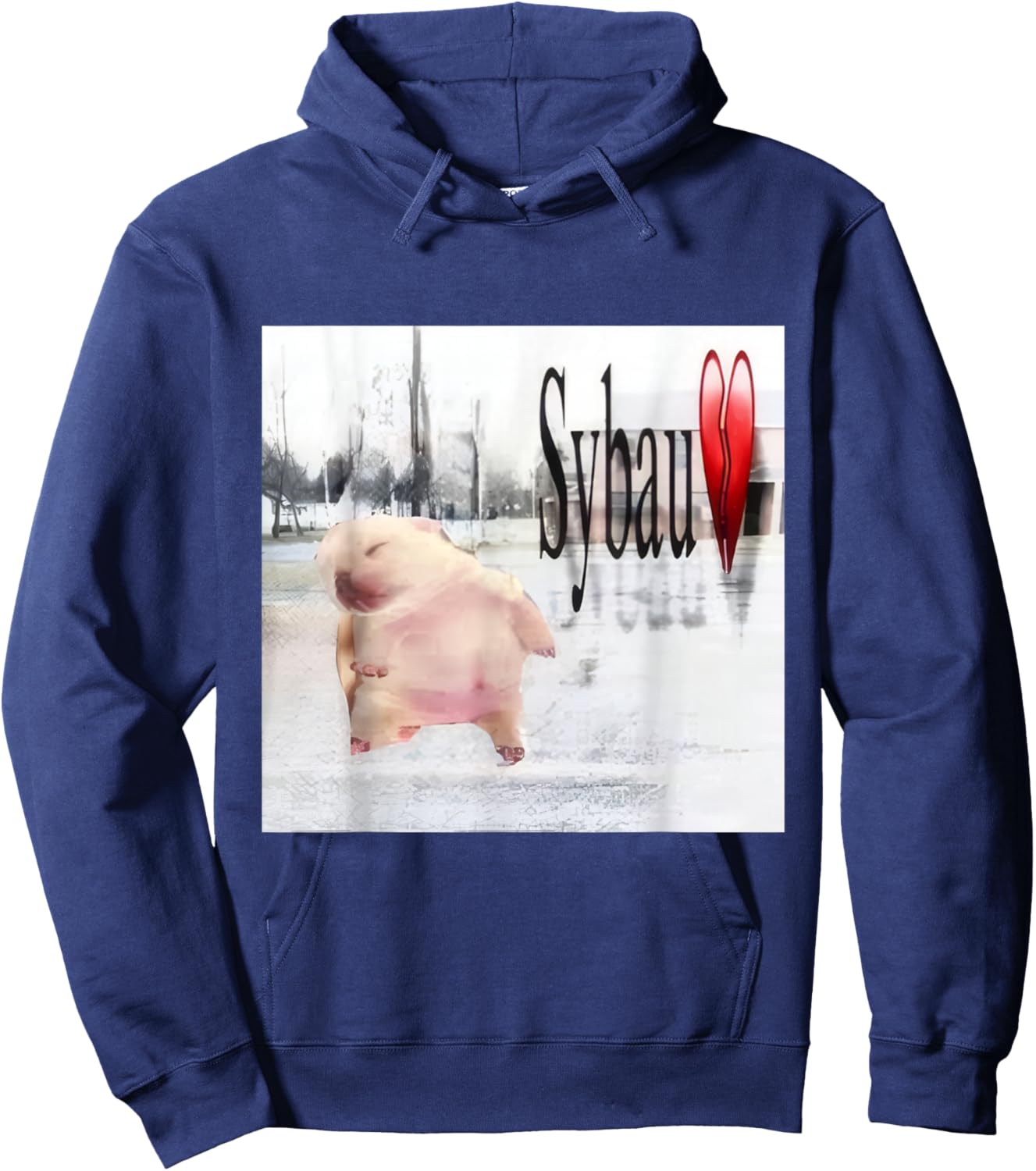 Sybau Pibble Meme Hoodie - Hoodie | Navy