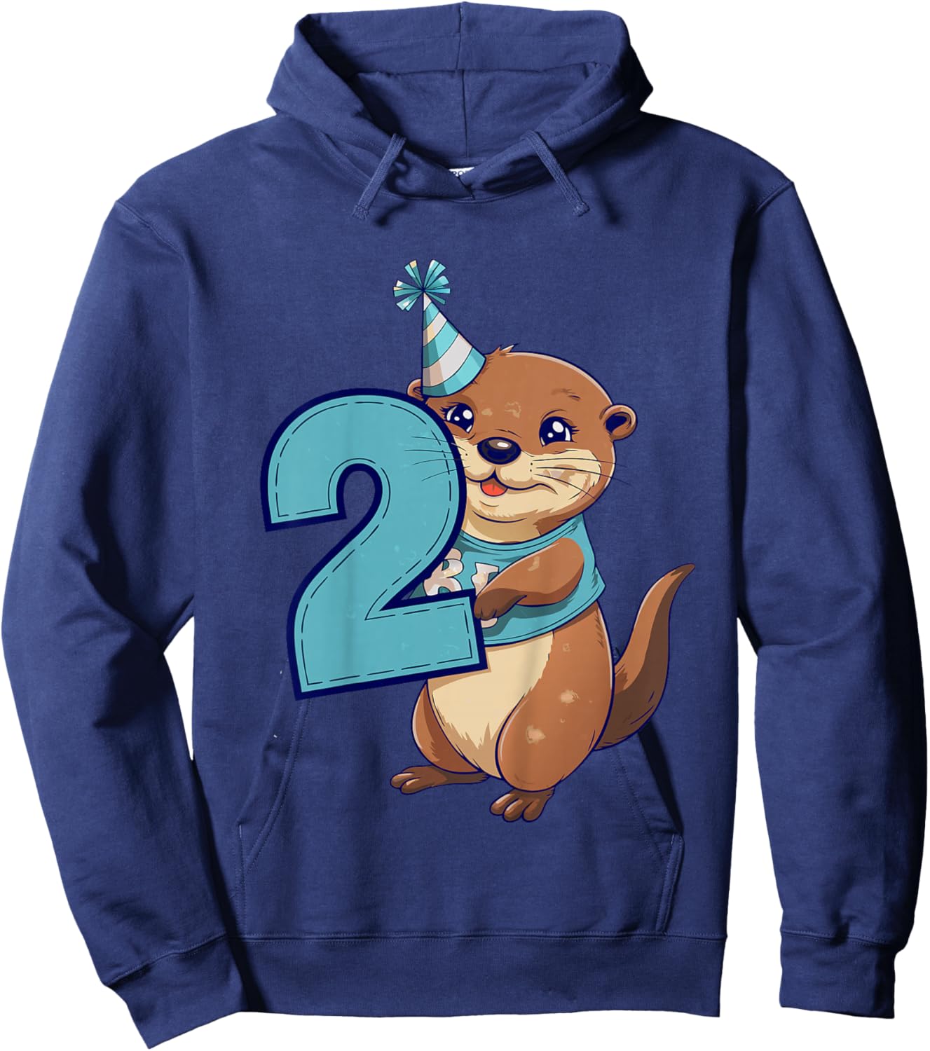 Kids 2nd Birthday Otter Kids Hoodie - Hoodie | Navy