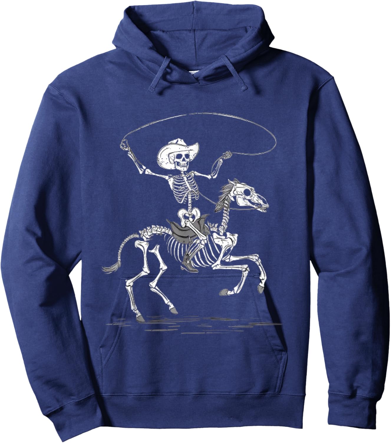 Halloween Cowboy Horse Skeleton Costume Hoodie - Hoodie | Navy