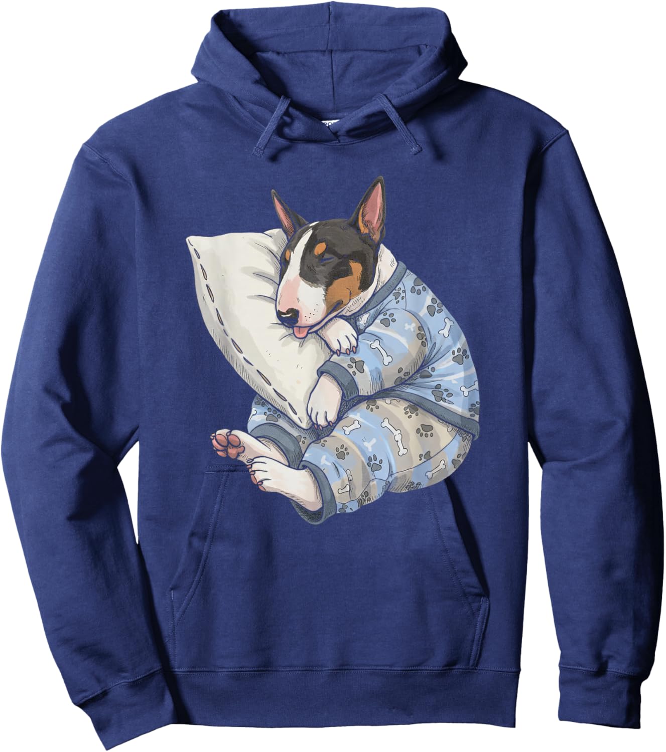 Funny Sleepy Bull Terrier Pajama Men Women Kids Hoodie - Hoodie | Navy