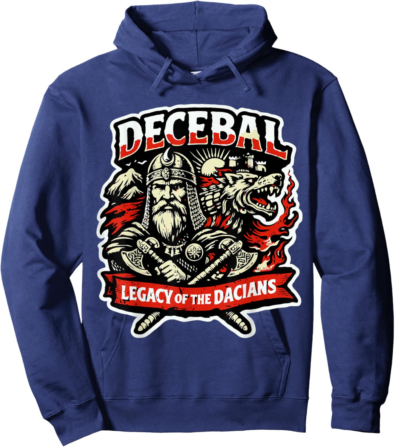 Decebal Legacy of The Dacians Ancient Dacia Hoodie - Hoodie | Navy