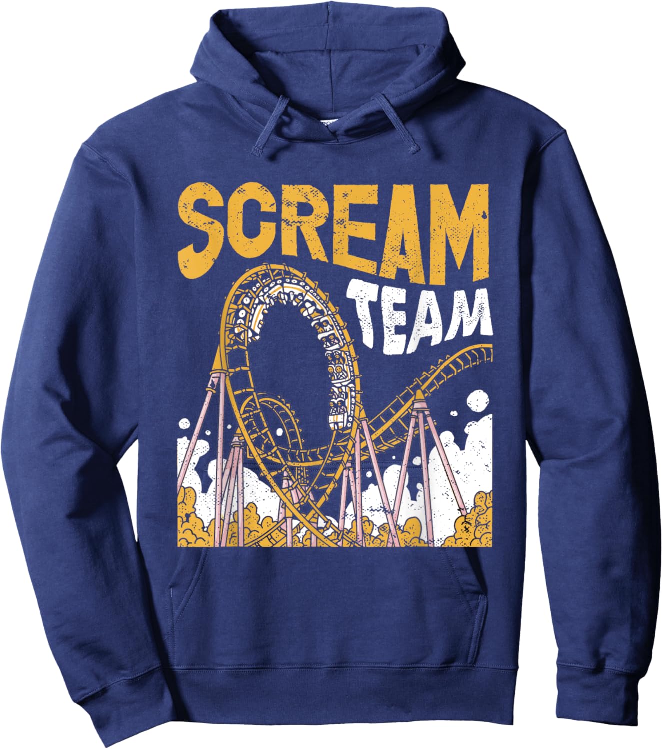 Scream Team Roller Coaster Excitement Hoodie - Hoodie | Navy