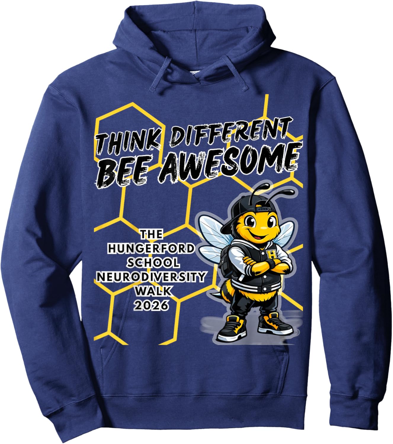 Bee Awesome The Hungerford School Hoodie - Hoodie | Navy