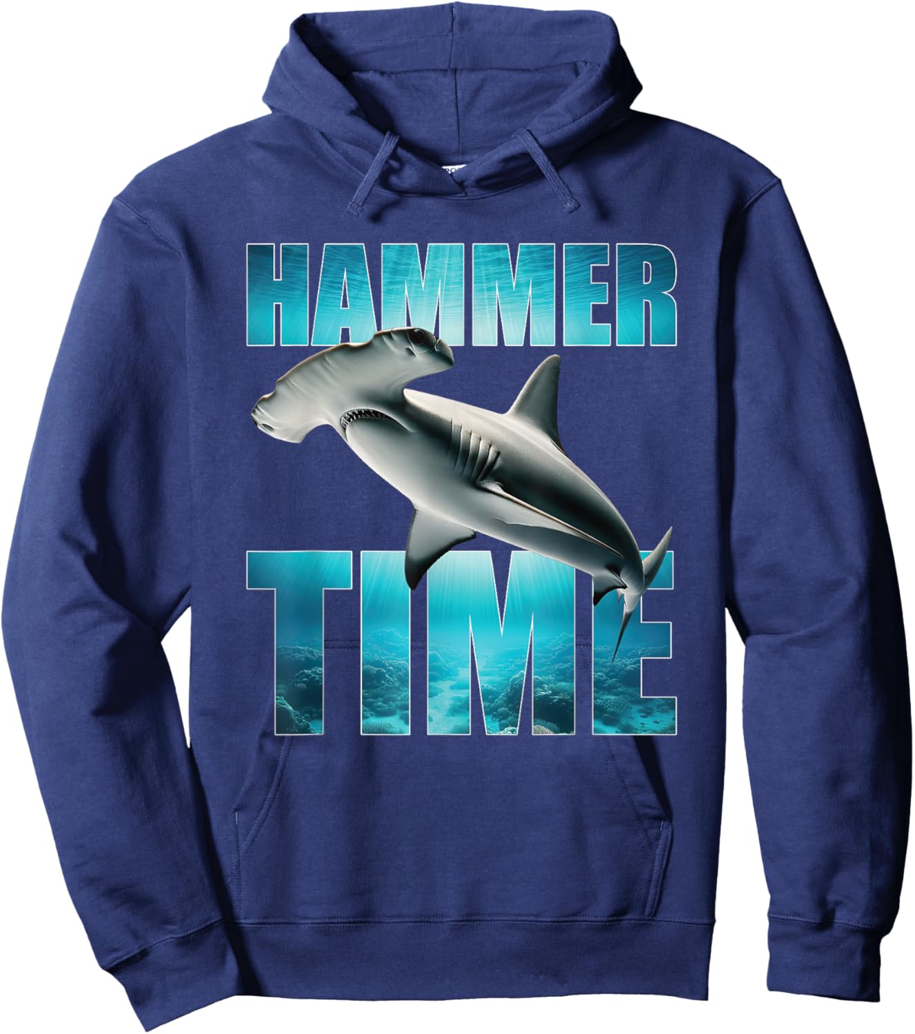 Hammerhead Shark Hammer Time Funny Ocean Lovers Hoodie - Hoodie | Navy