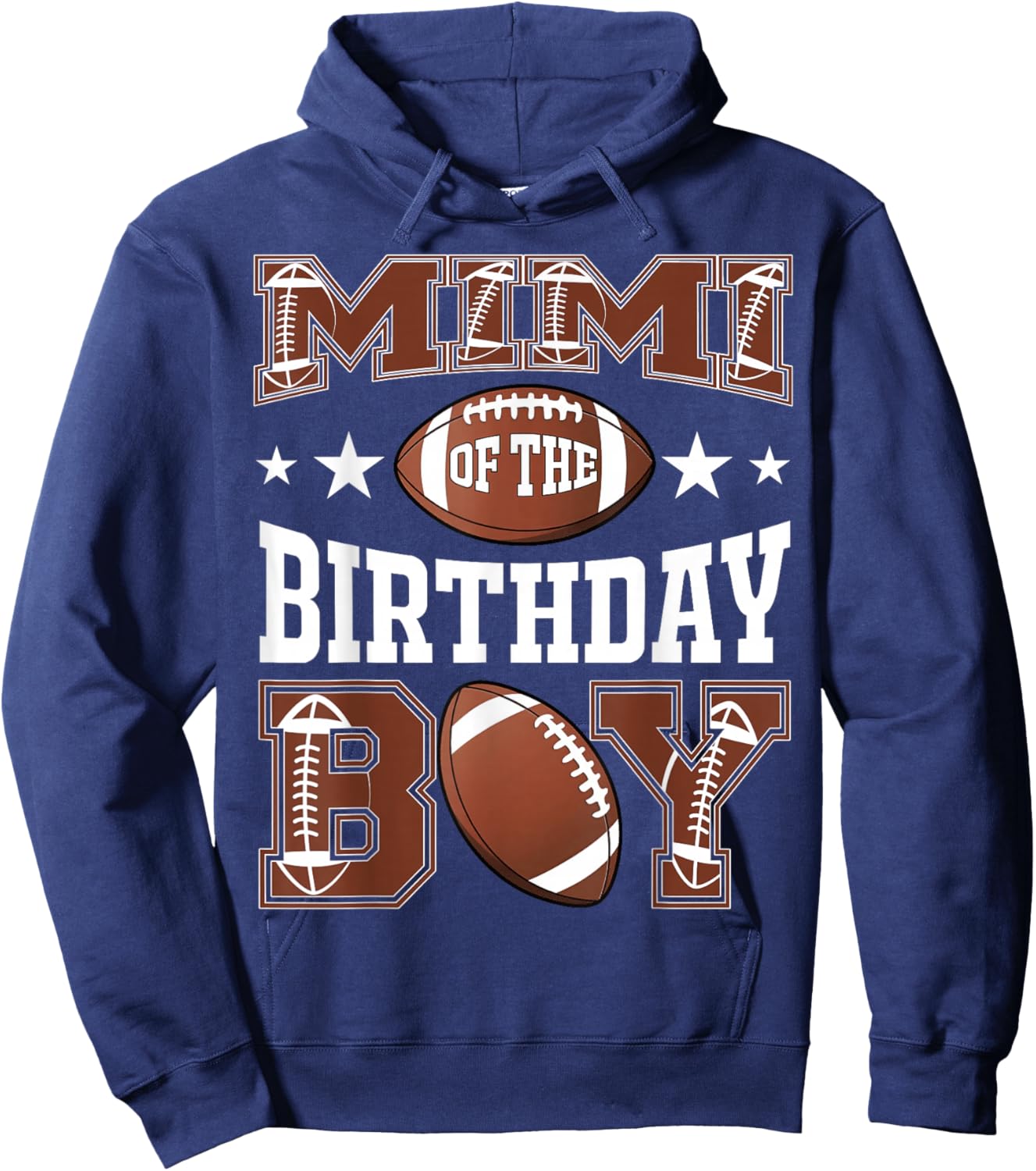 Mimi Of The Birthday Boy Football Game Day Hoodie - Hoodie | Navy