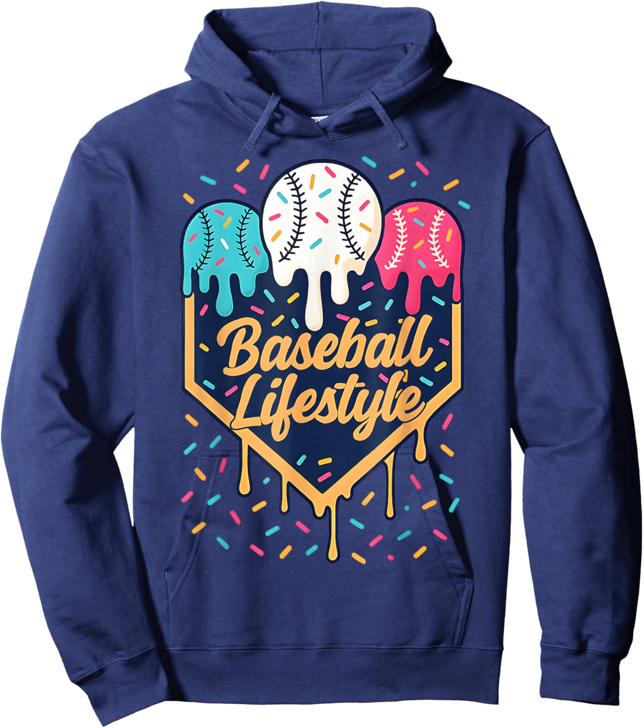 Drip Baseball Life Style Shirt Funny Boys Kids Hoodie - Hoodie | Navy