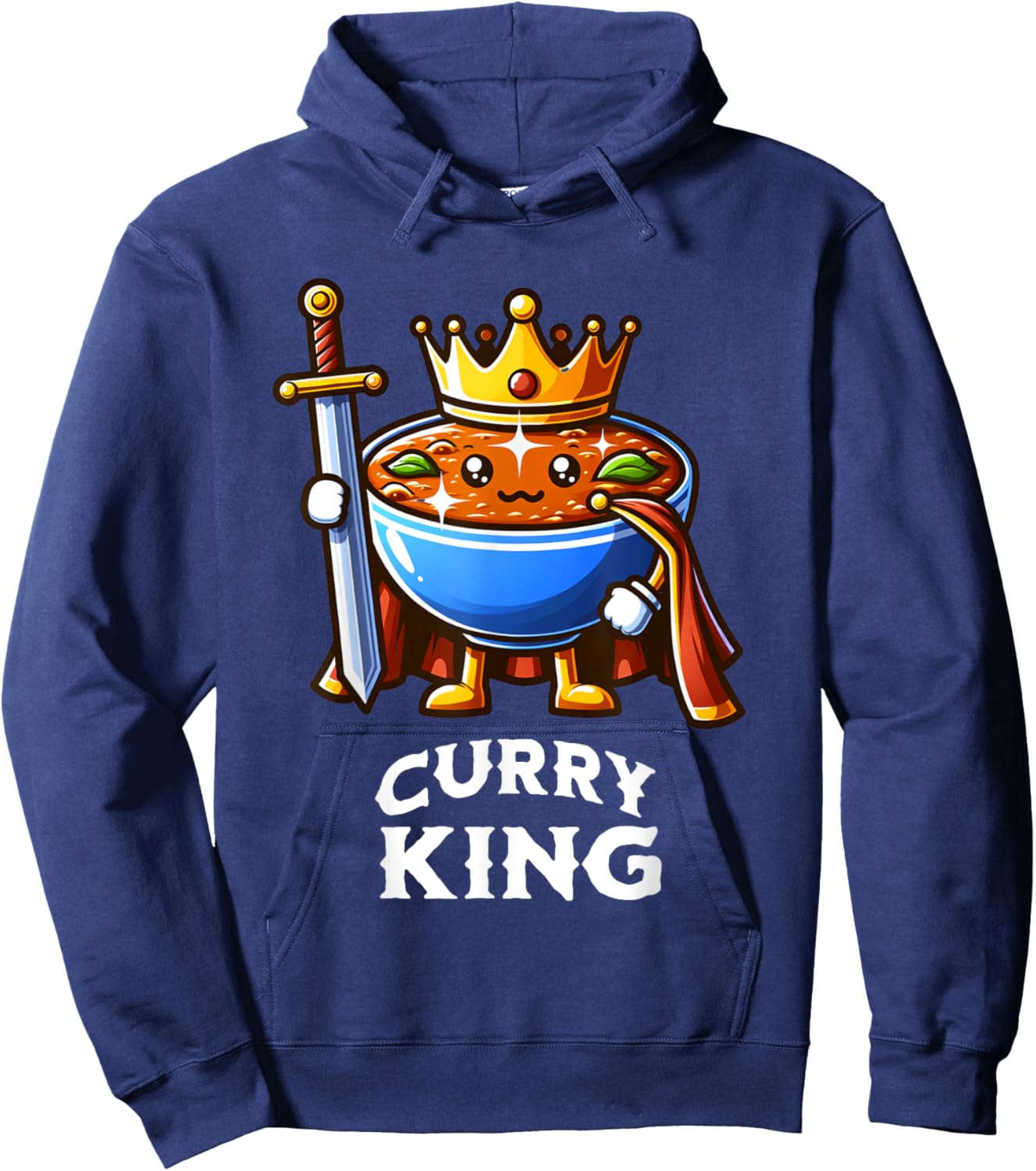 Curry King Funny Quote Curry Indian Food Lover Hoodie - Hoodie | Navy