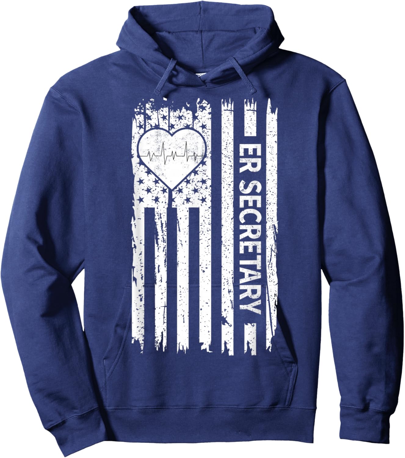 USA Flag Emergency Department ER Secretary Hoodie - Hoodie | Navy