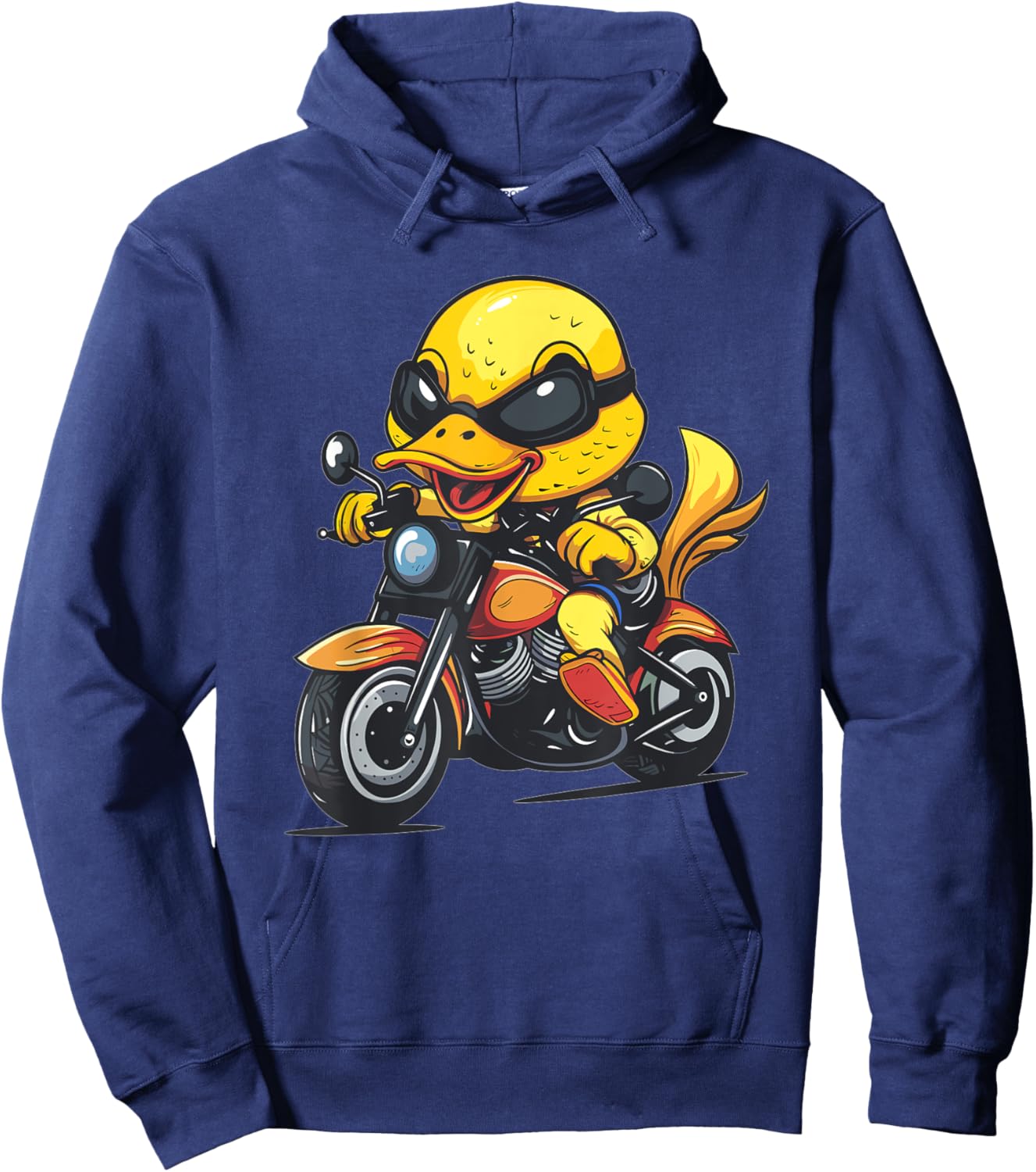 Cute Motorcycle Duck Hoodie - Hoodie | Navy