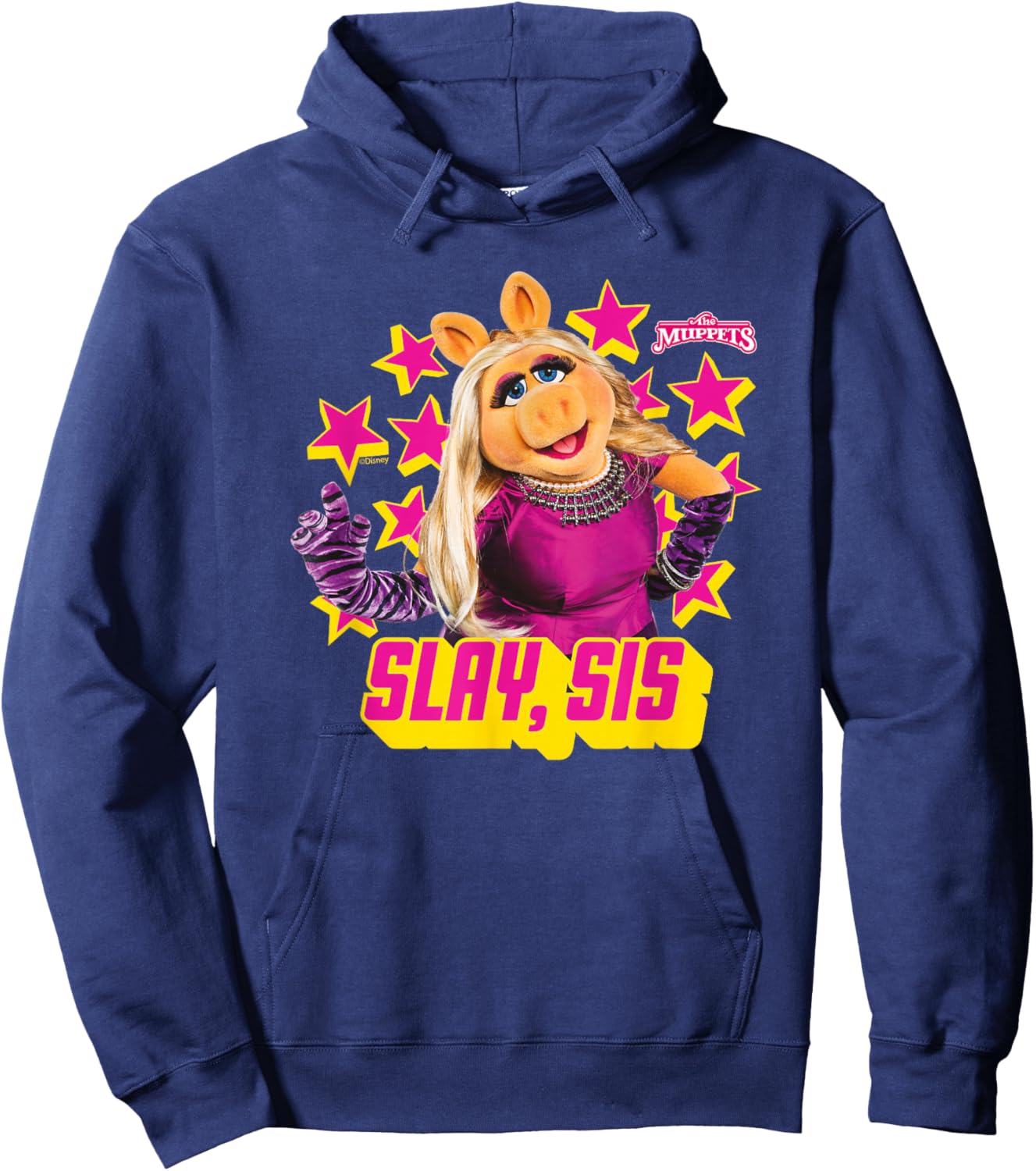 Disney The Muppets Miss Piggy Slay Sis Star Hoodie - Hoodie | Navy