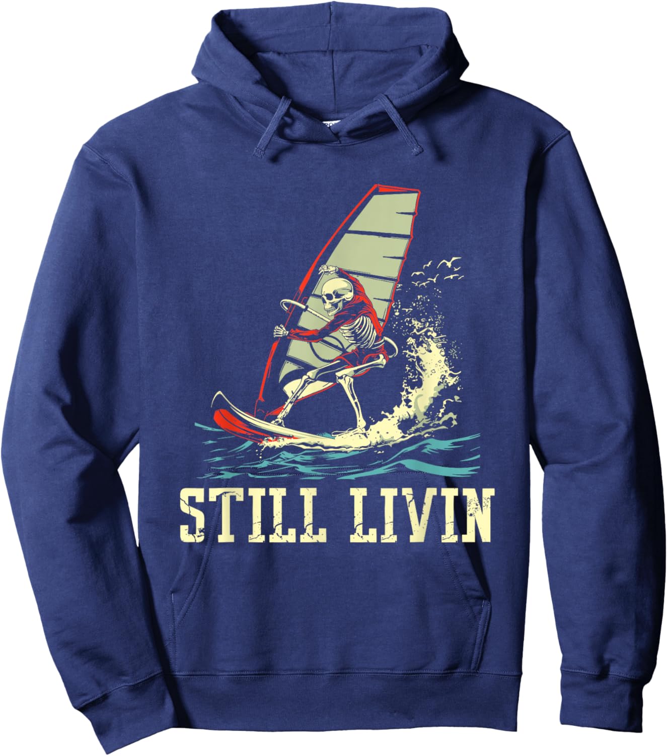 Windsurfer Windsurfing Surfboard Hoodie - Hoodie | Navy