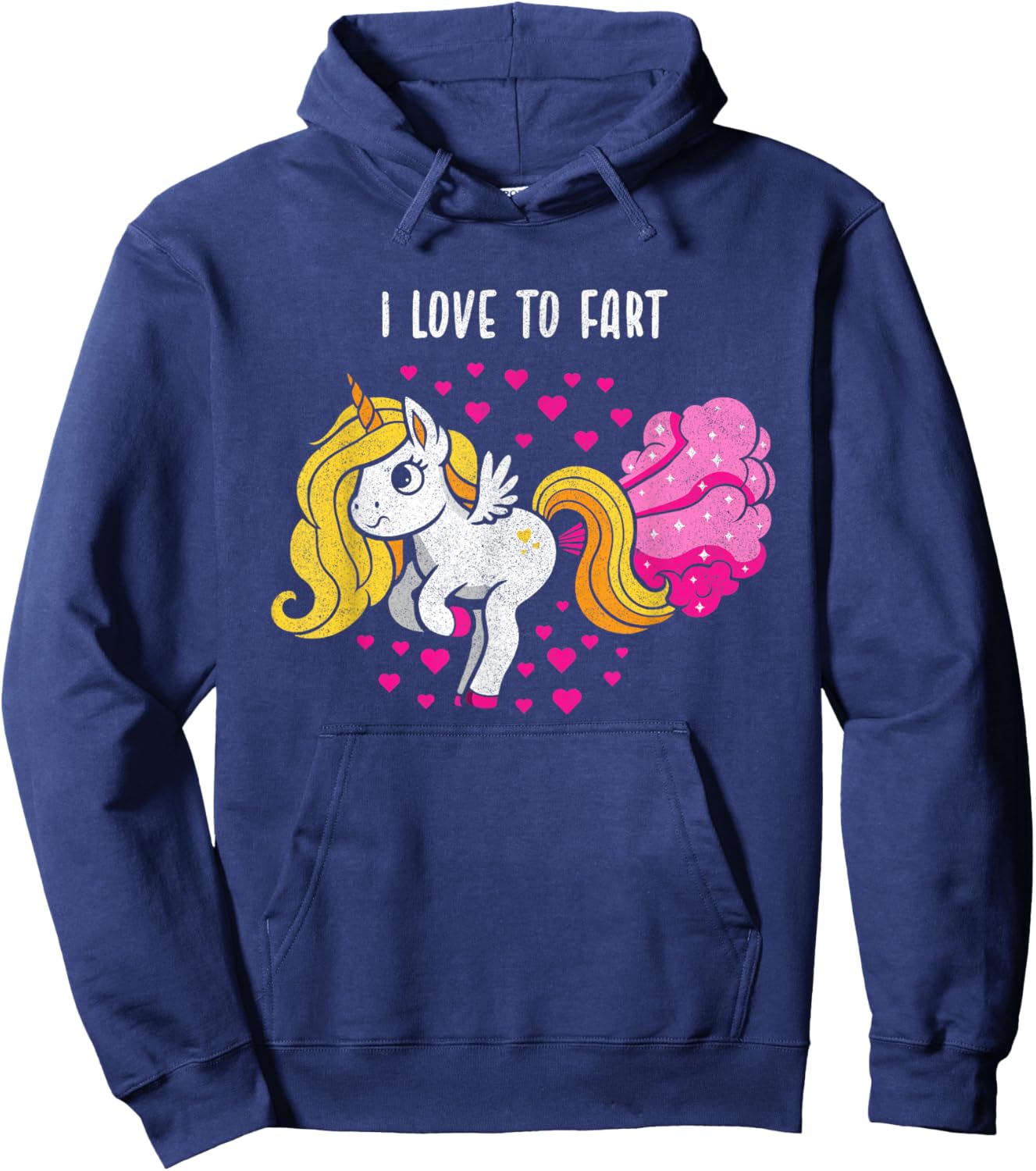 I Love to Fart a Unicorn Love Fart Hoodie - Hoodie | Navy