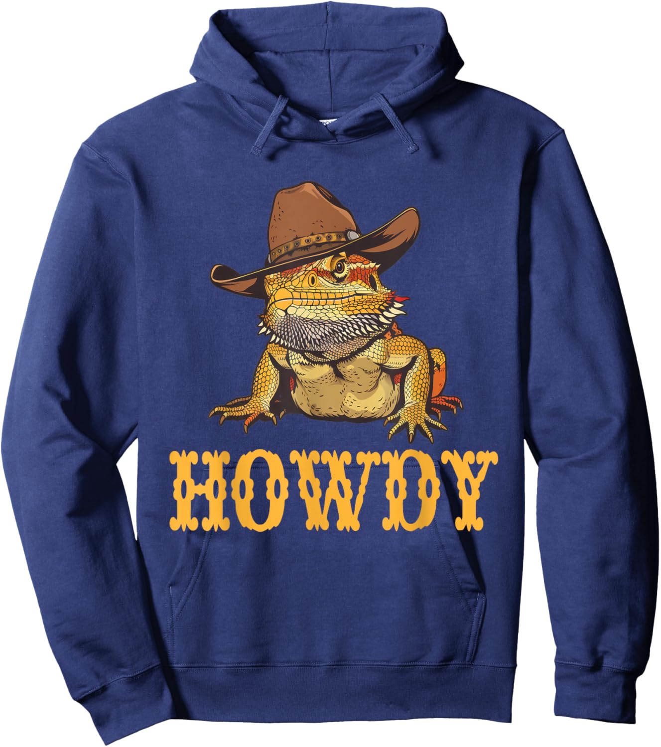 Bearded Dragon Howdy Cowboy Hoodie - Hoodie | Navy