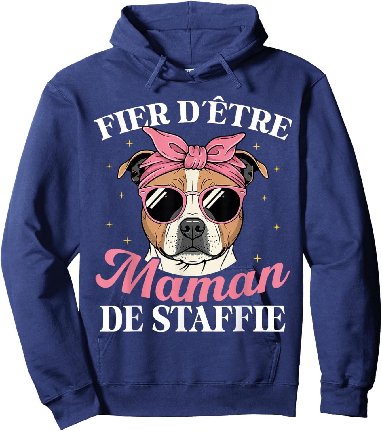 Proud To Be Mom Of Staffie Dog Woman Hoodie - Hoodie | Navy