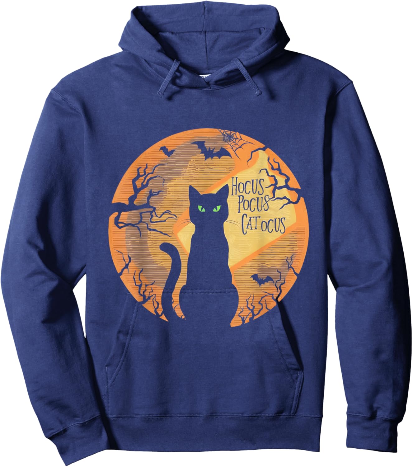 Hocus Pocus Catocus Halloween Black Cat Lover Hoodie - Hoodie | Navy