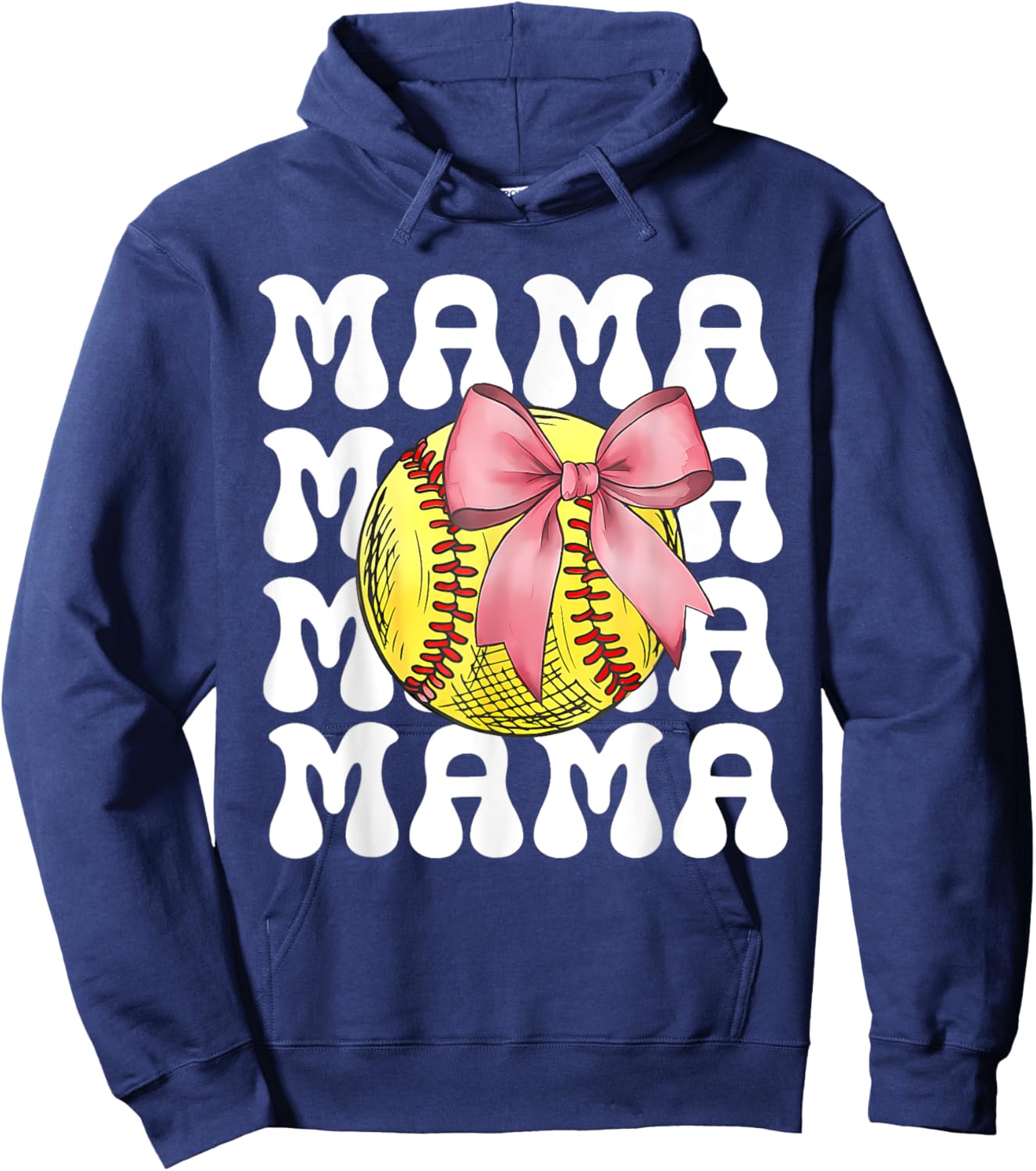 Women Softball Mama Hoodie - Hoodie | Navy