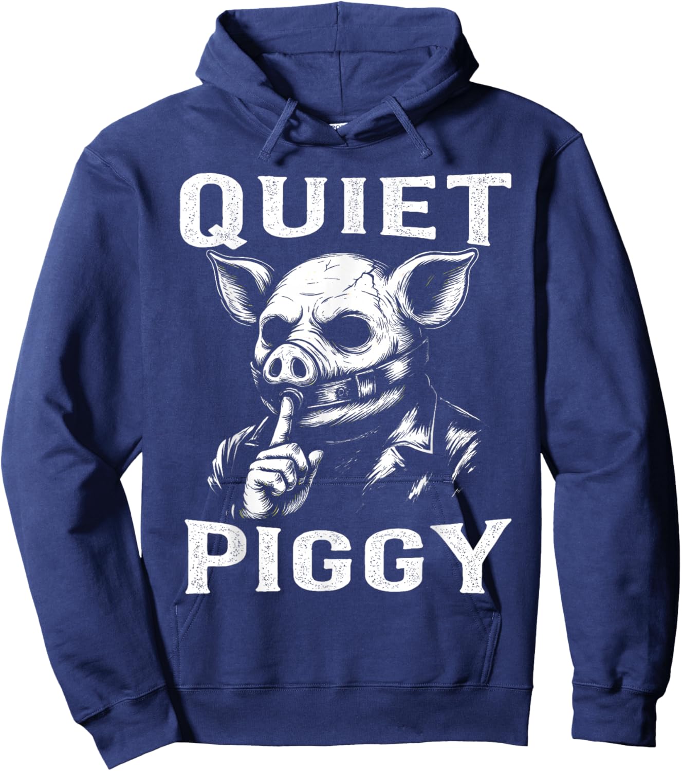 Funny Quiet Piggy Meme Hoodie - Hoodie | Navy