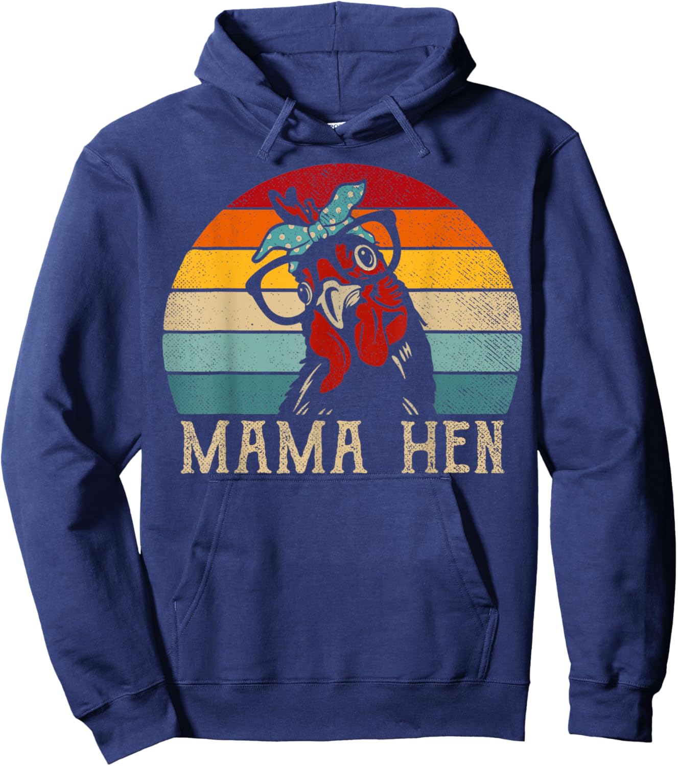 Funny Mama Hen Vintage Retro Chicken Mom Mother Hoodie - Hoodie | Navy