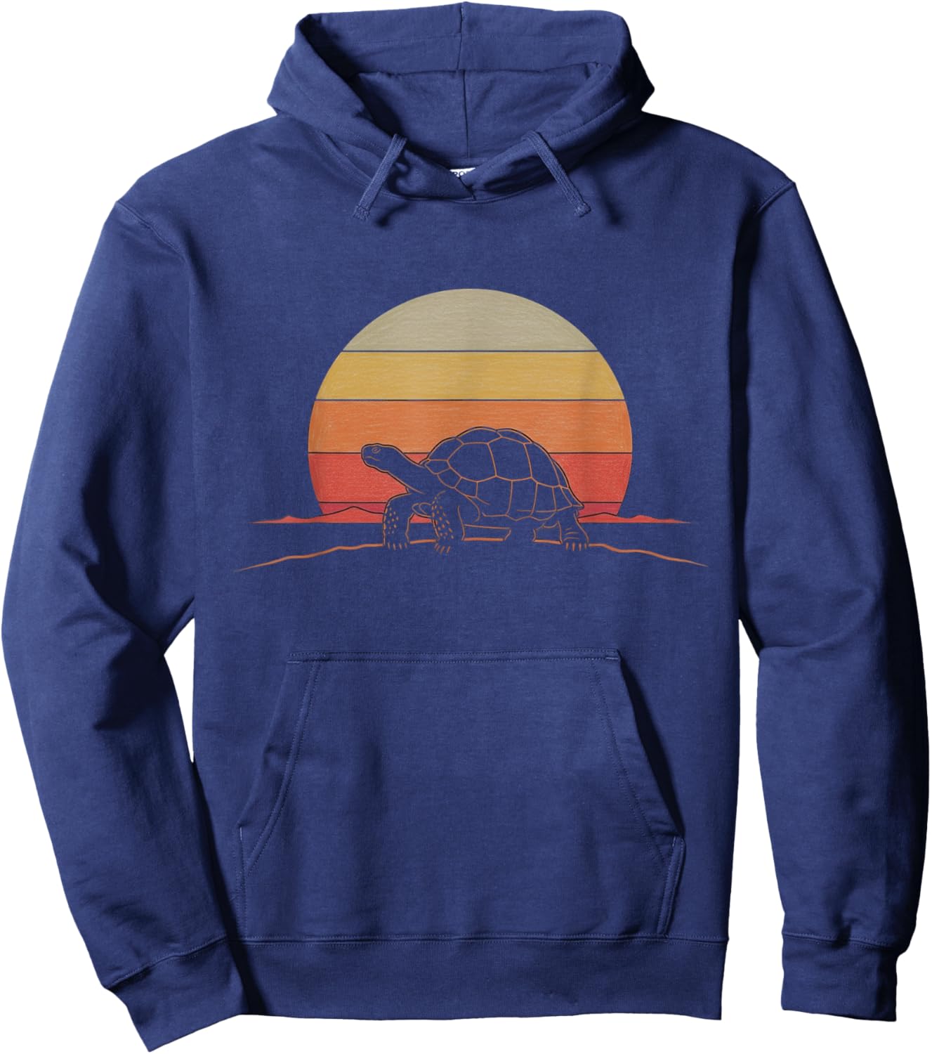 Retro Tortoise Drawing Art Design Hoodie - Hoodie | Navy