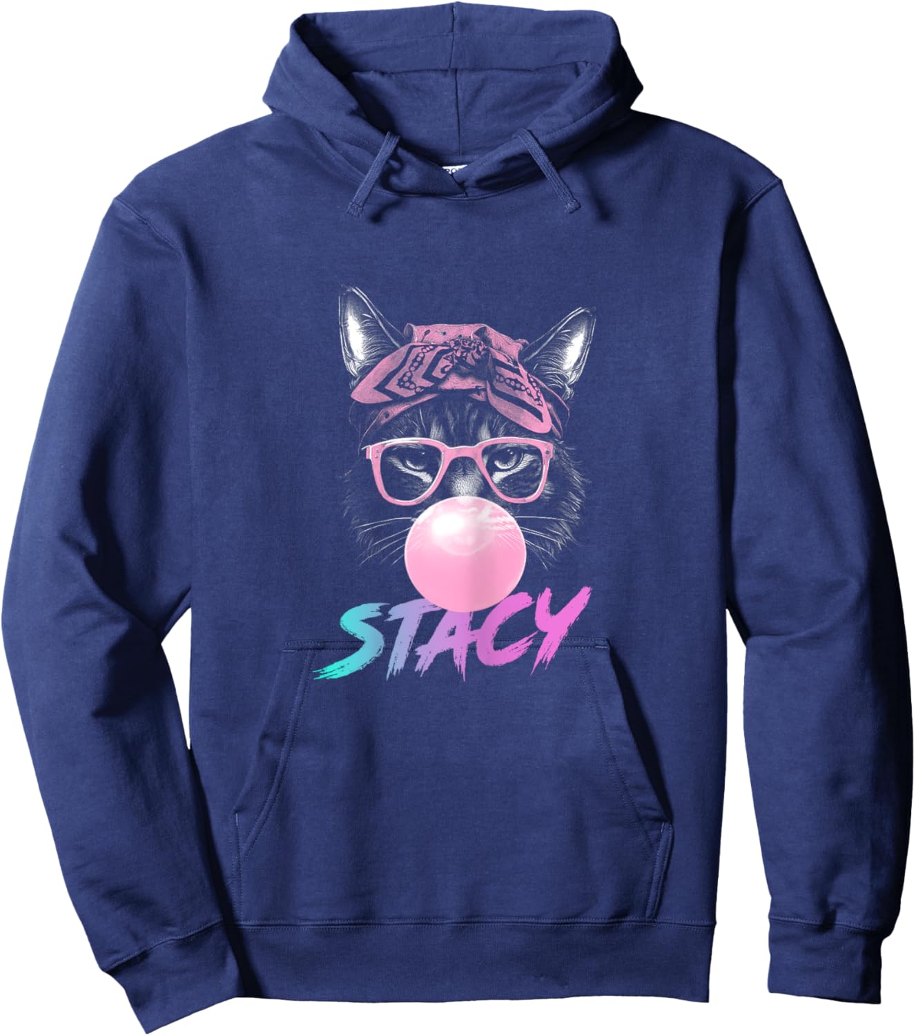 STACY - Adorable girl name with cute Cat Hoodie - Hoodie | Navy