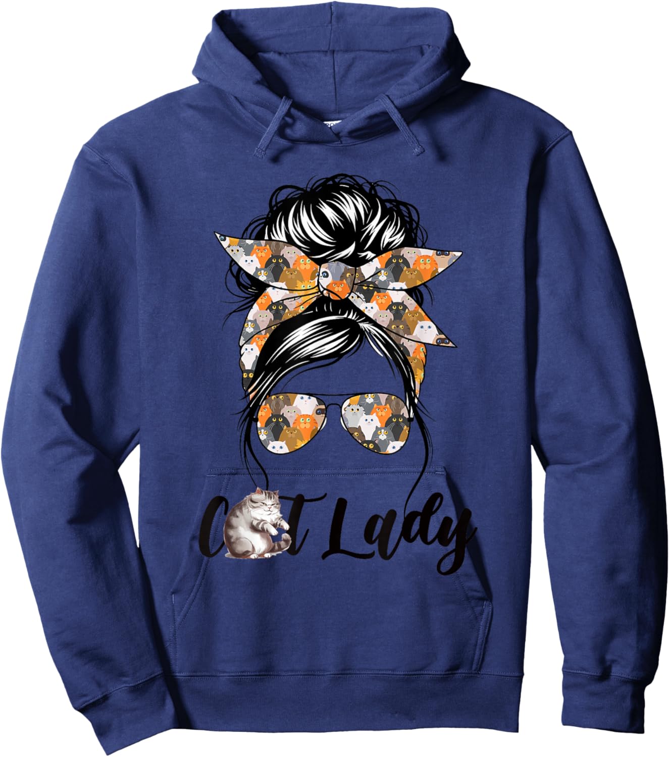 Cat lady, Crazy cat lady Hoodie - Hoodie | Navy