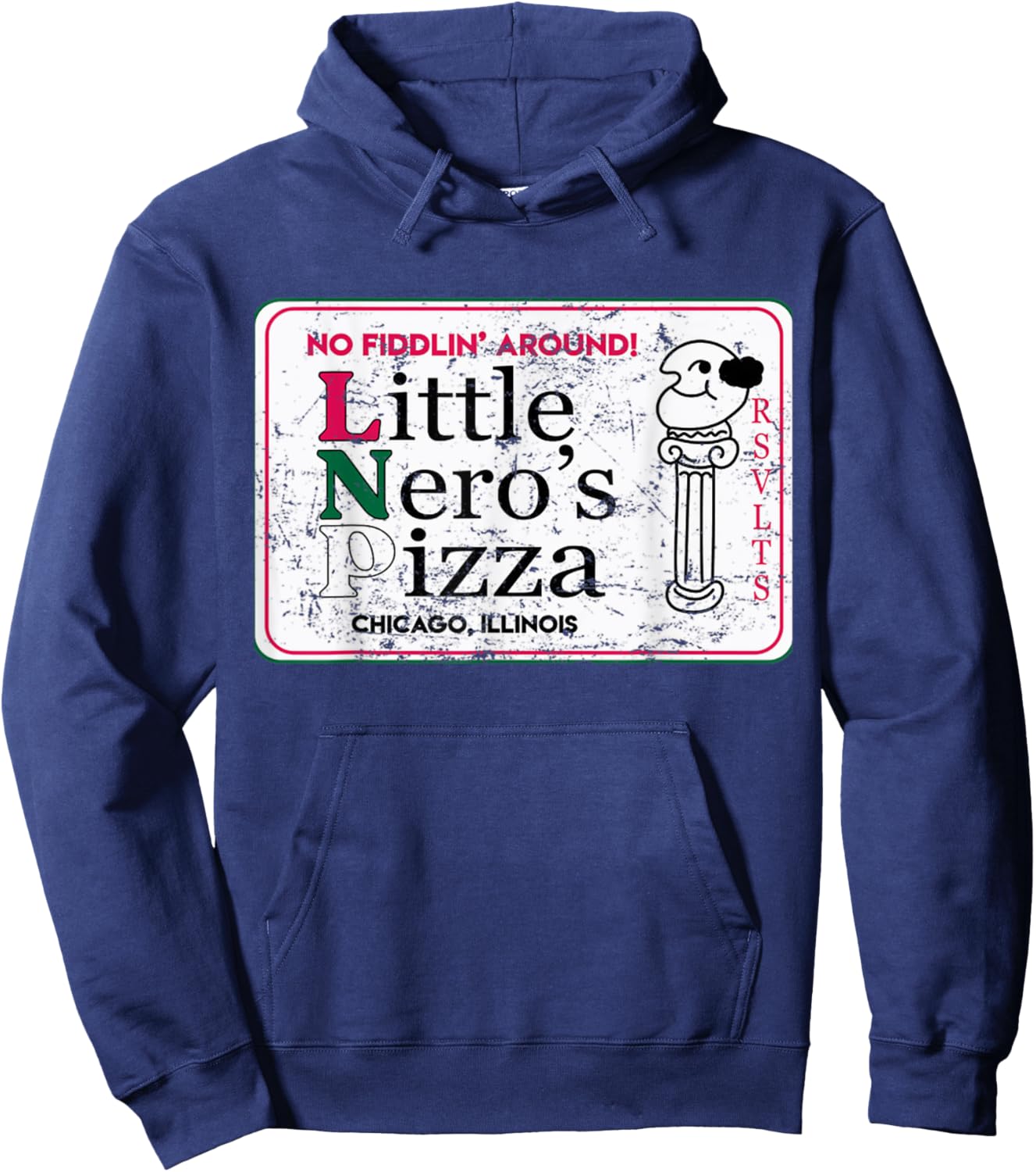 Christmas Little 90s Neros Pizza Hoodie - Hoodie | Navy