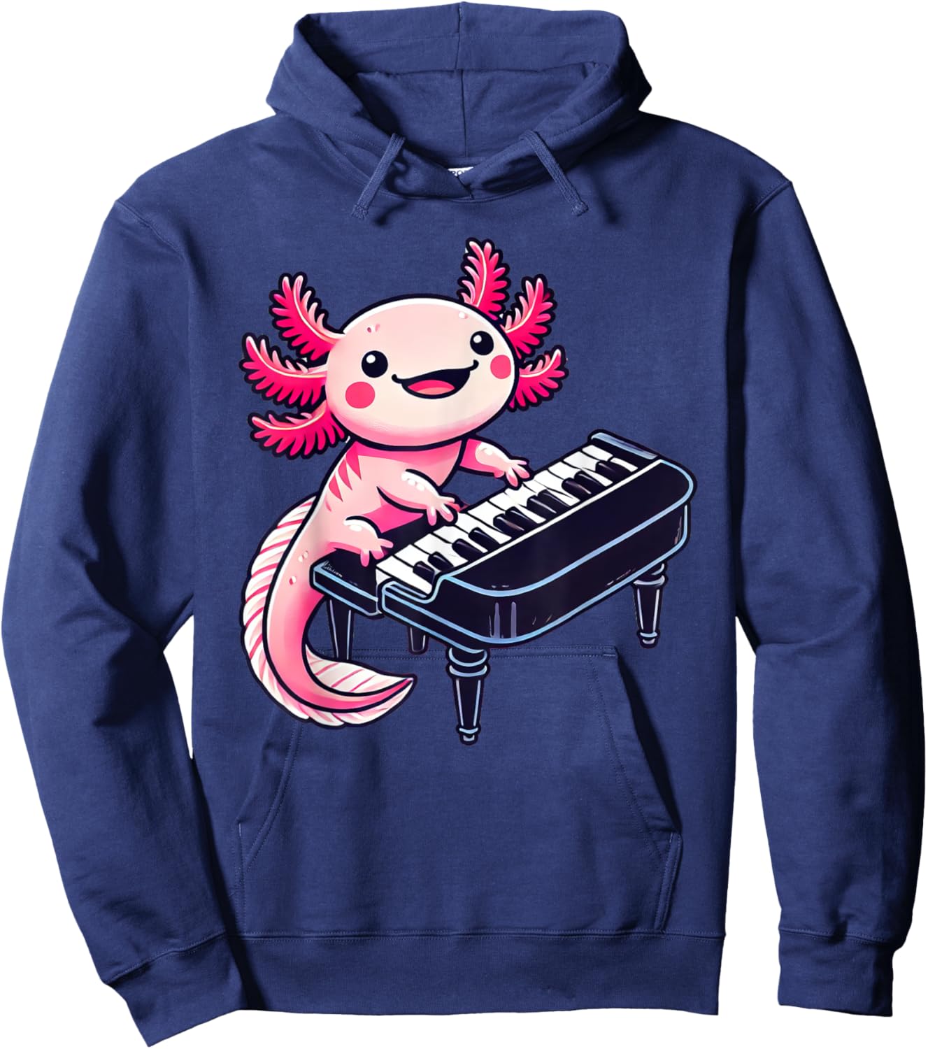 Axolotl Playing Piano Axolotls Musician Music Hoodie - Hoodie | Navy