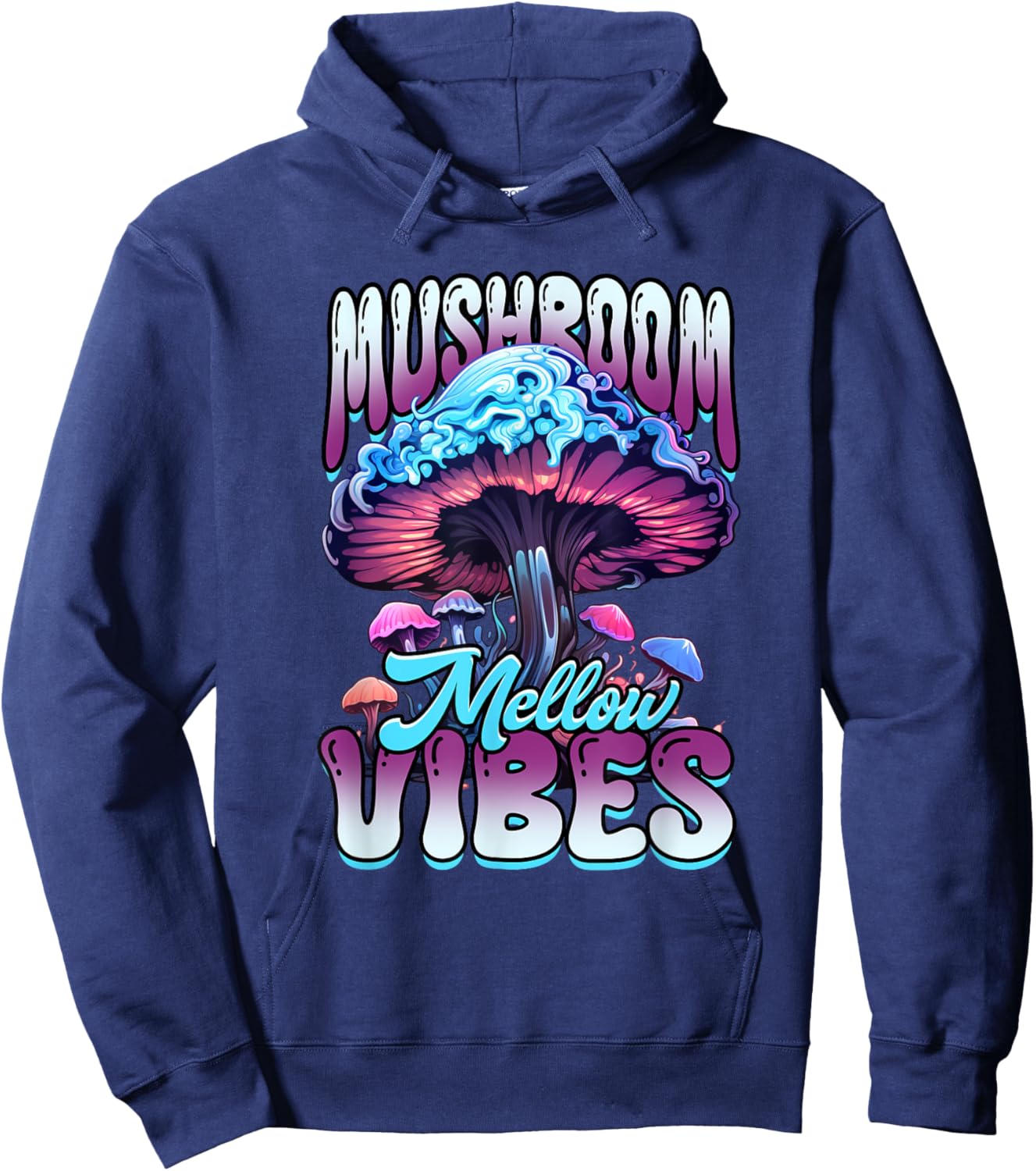 Mushroom Mellow Vibes Fungi Hoodie - Hoodie | Navy