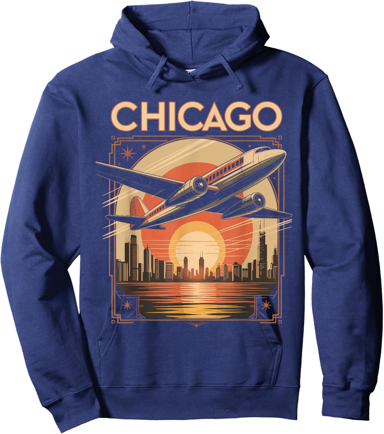 Chicago Skyline Hoodie - Hoodie | Navy