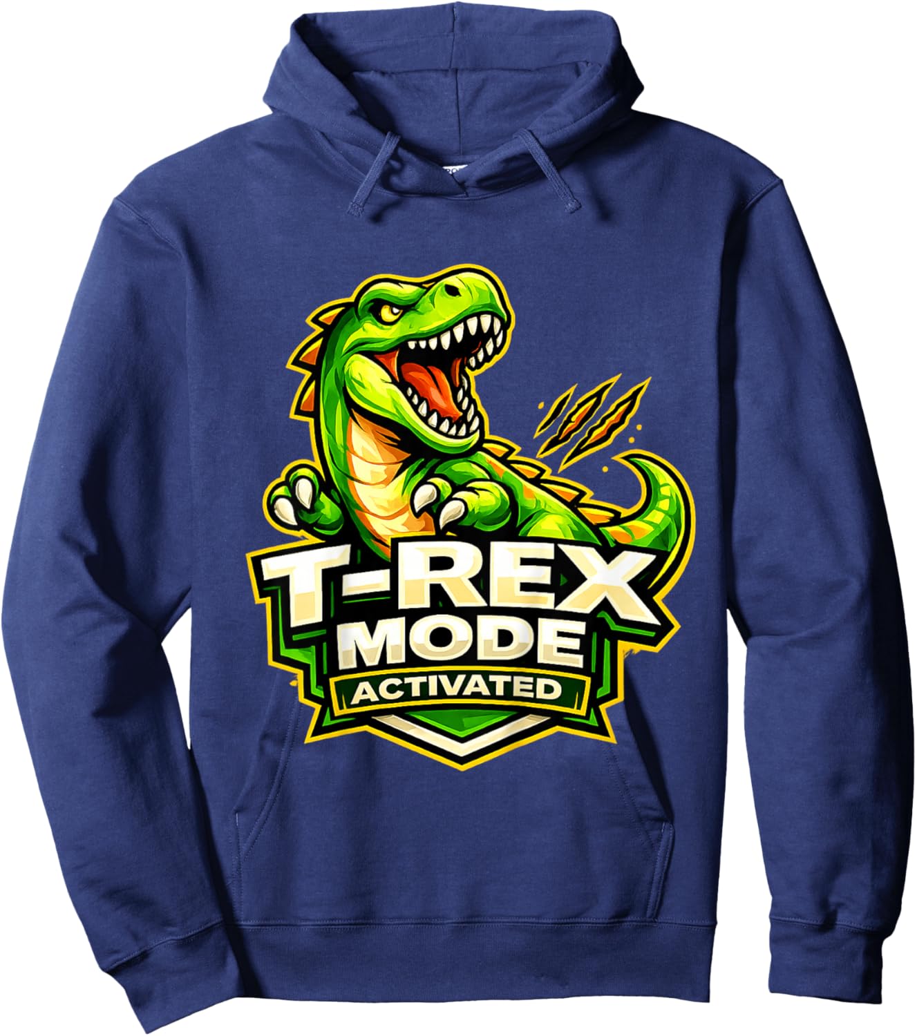 Kids T-Rex Mode Activated Funny Dinosaur Kids Hoodie - Hoodie | Navy