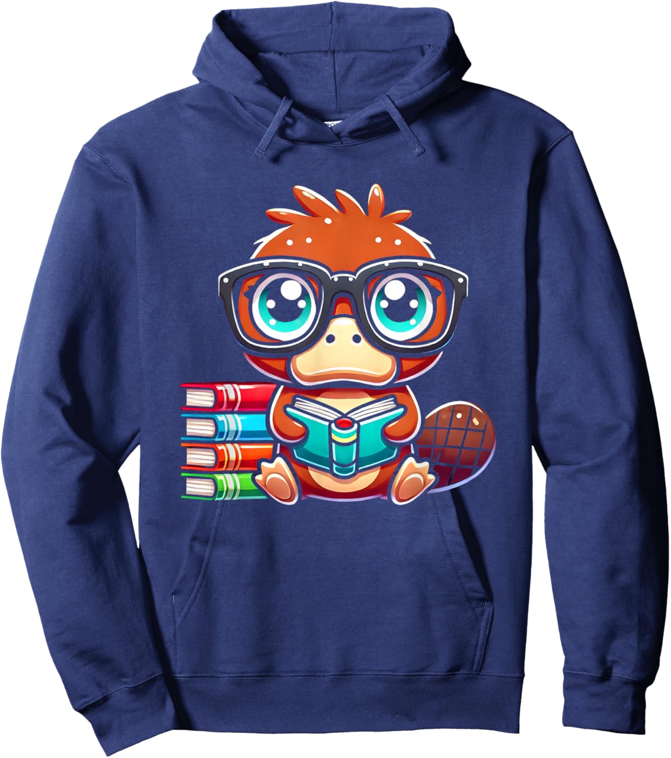 Book Lover Reading Platypus Hoodie - Hoodie | Navy