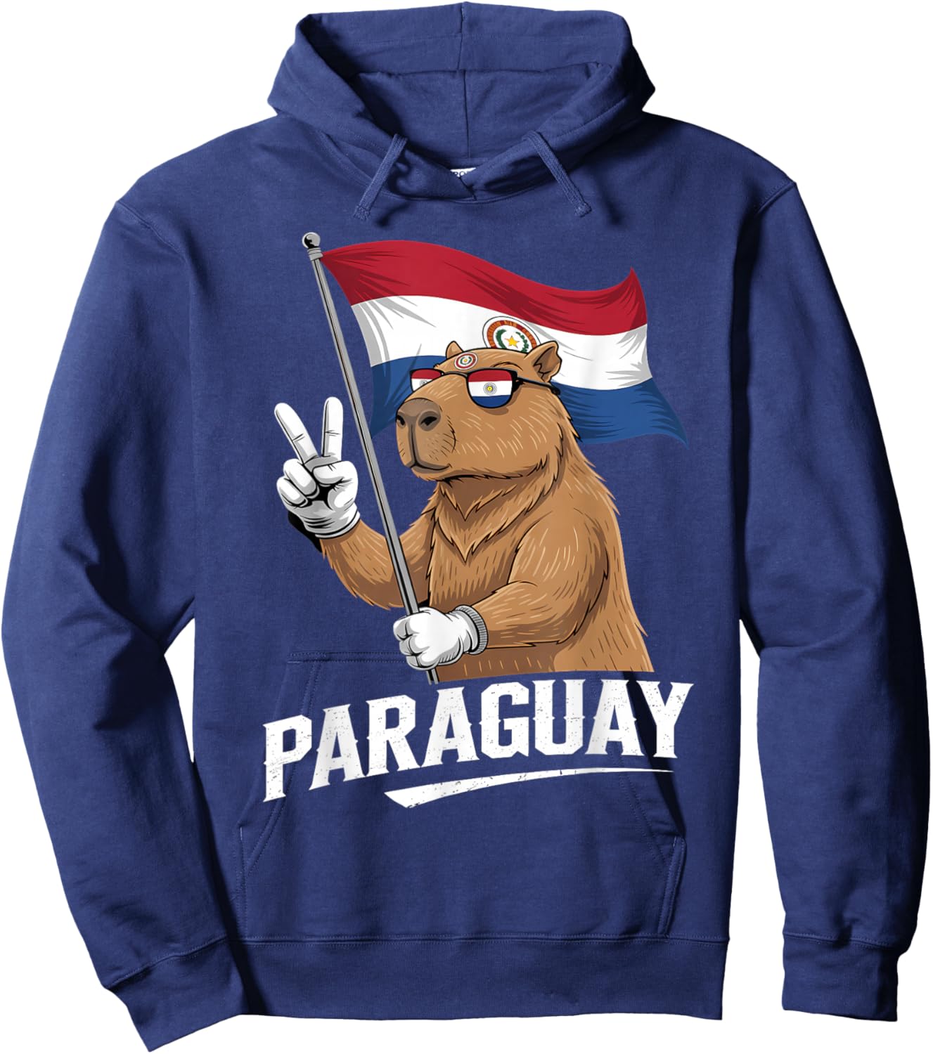 Paraguay Roots Capybara Paraguayan Flag Hoodie - Hoodie | Navy