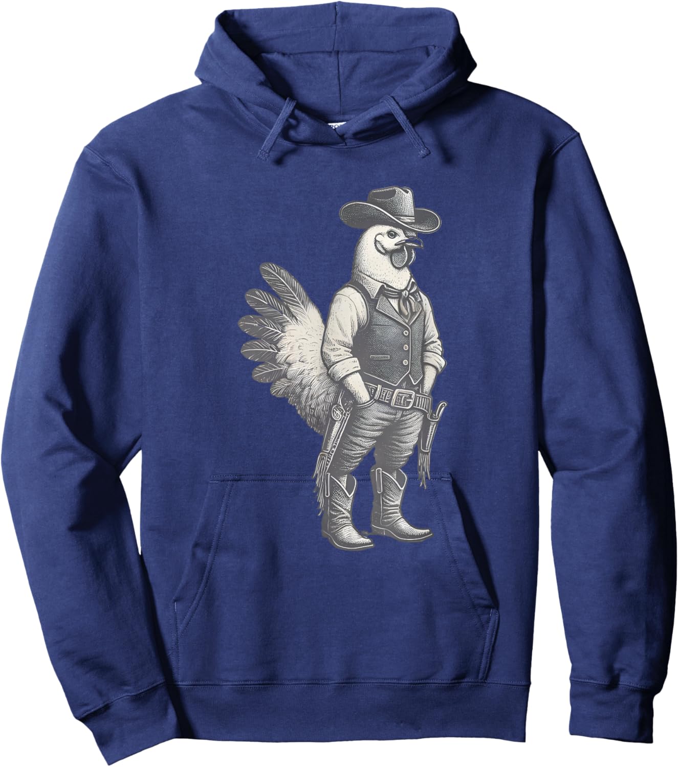 Vintage Rooster Cowboy Cowgirl Western Country Hoodie - Hoodie | Navy