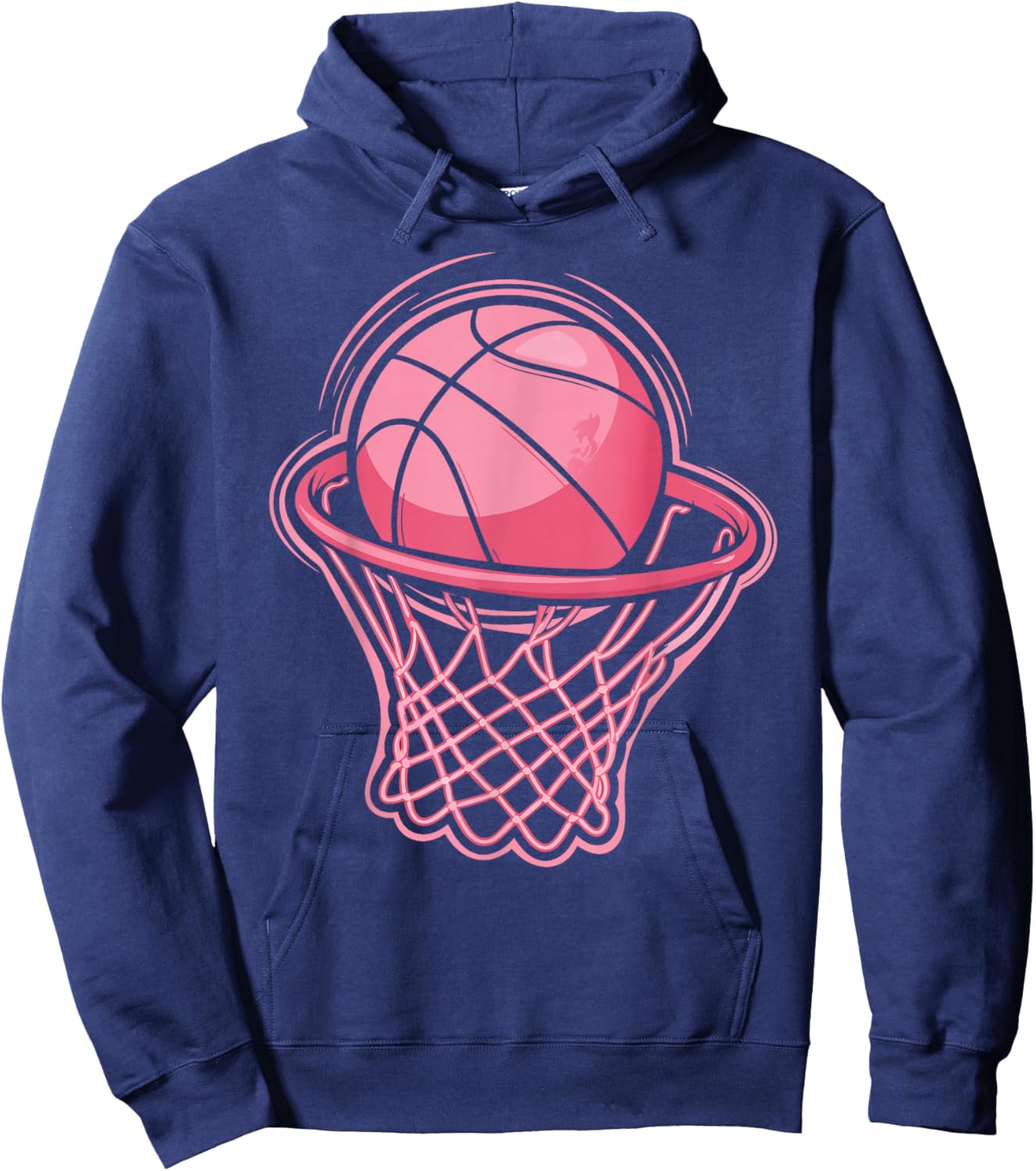 Vintage Pink Basketball Toddler Girl Hoodie - Hoodie | Navy